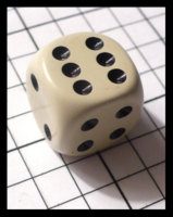 Dice : Dice - 6D Pipped - Ivory Bisque with Black Pips - FA collection buy Dec 2010